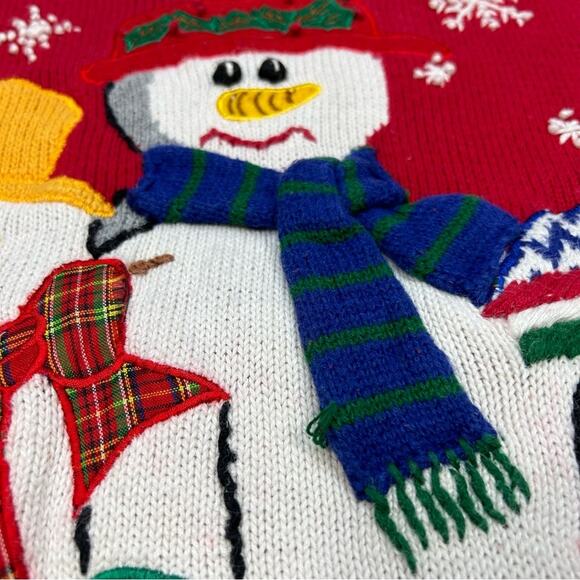 Vintage Designers Originals Studio Snowmen Christmas Grandma Sweater Large - Picture 4 of 5
